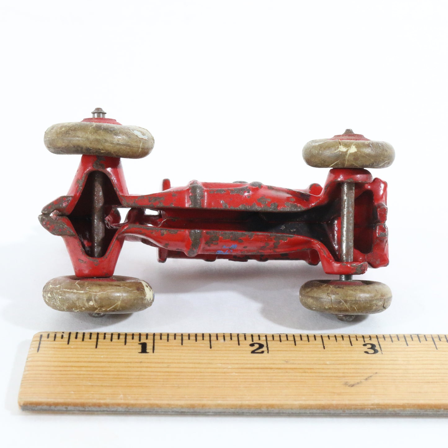 Vintage Cast Iron Red Fordson Tractor w/ Driver Arcade 3.5��� Balloon Wheels