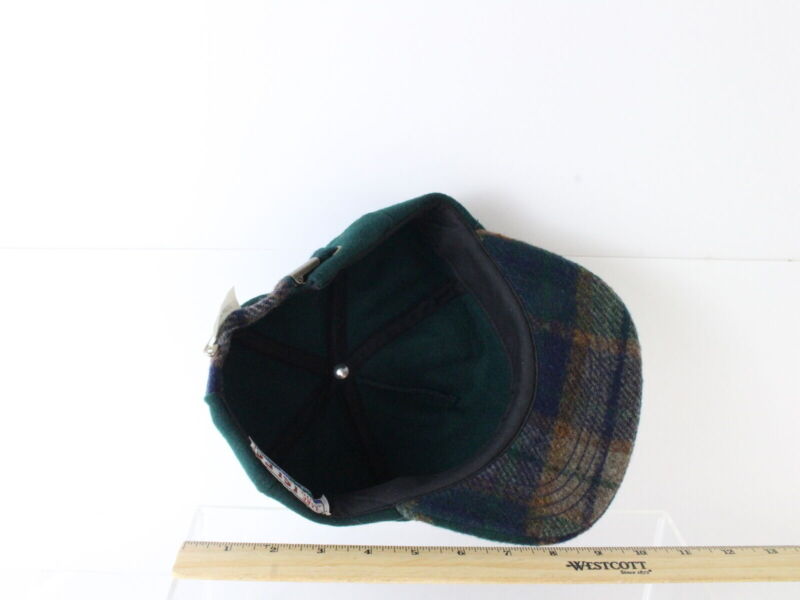 Lake Of The Isles Mens Green Wool Plaid Adjustable Hipster Winter Hat Cap