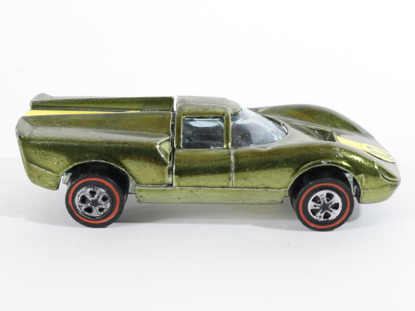 Vintage Hot Wheels Redline Lola GT70 Olive Green Mattel 1968 USA