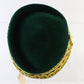 Sonni of California Ladies Boutique Green Felt Hat W/ Gold Cord 6 7/8 55cm