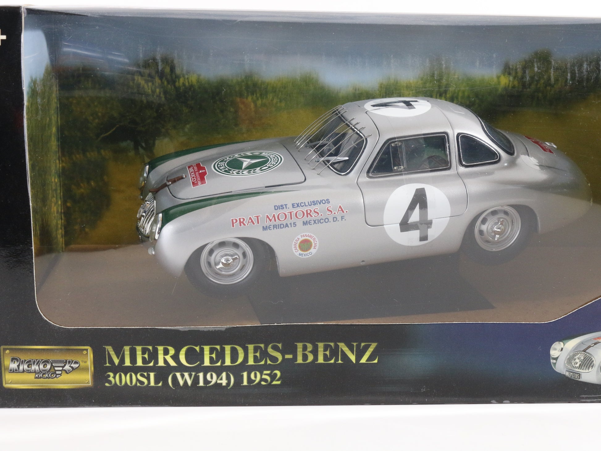 1952 Mercedes Benz 300sl W194 #4 Silver Green Ricko 1:18 Model Car