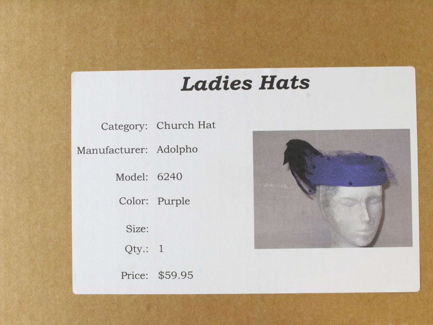 Adolfo II Ladies Boutique Purple Wool Felt Church Hat W/ Feathers 6 3/4 54cm