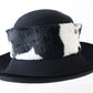 Peter Bettley Ladies Black Wool Felt Hat W/ Cowprint Band 7 1/8 57cm