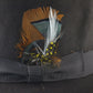 Top Hatters Mens Brown Fur Felt Fedora Derby Hat W/ Orange Feather 5x 6 7/8 55cm