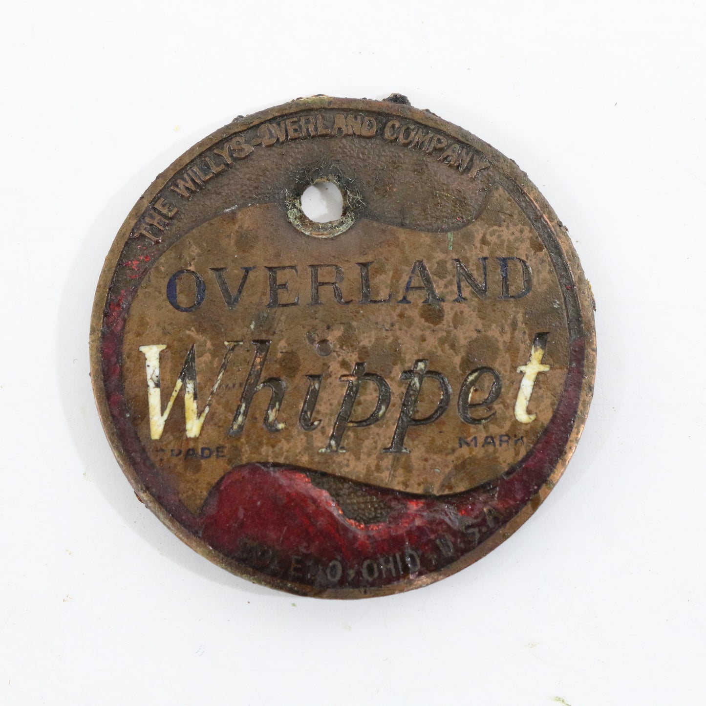 Overland Whippet Willys USA Automobile Emblem Badge 1.75"