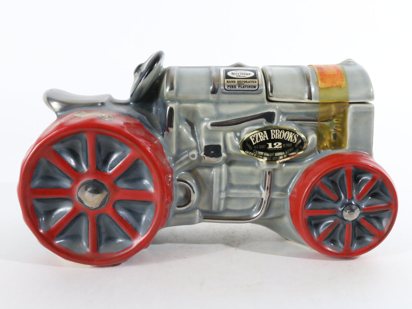 Vintage Ceramic Ezra Brooks Fordson Tractor Decanter Heritage 9.25"