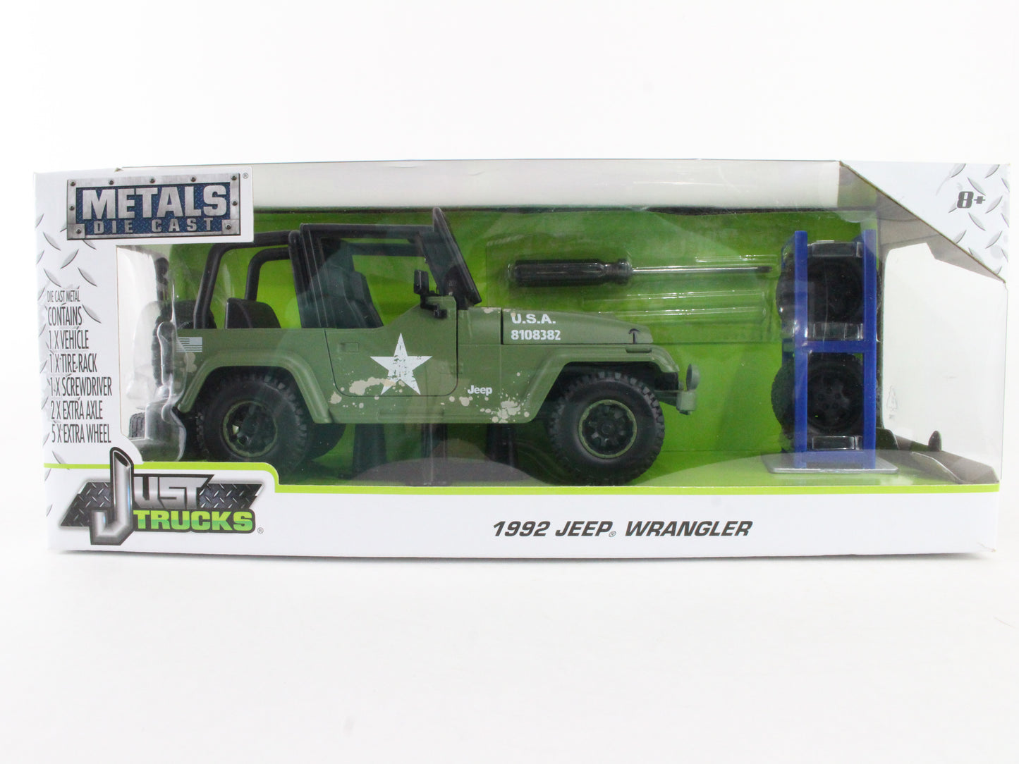 1992 Jeep Wrangler ARMY Dirty Version Just Trucks Jada 1:24 Scale Model 30520