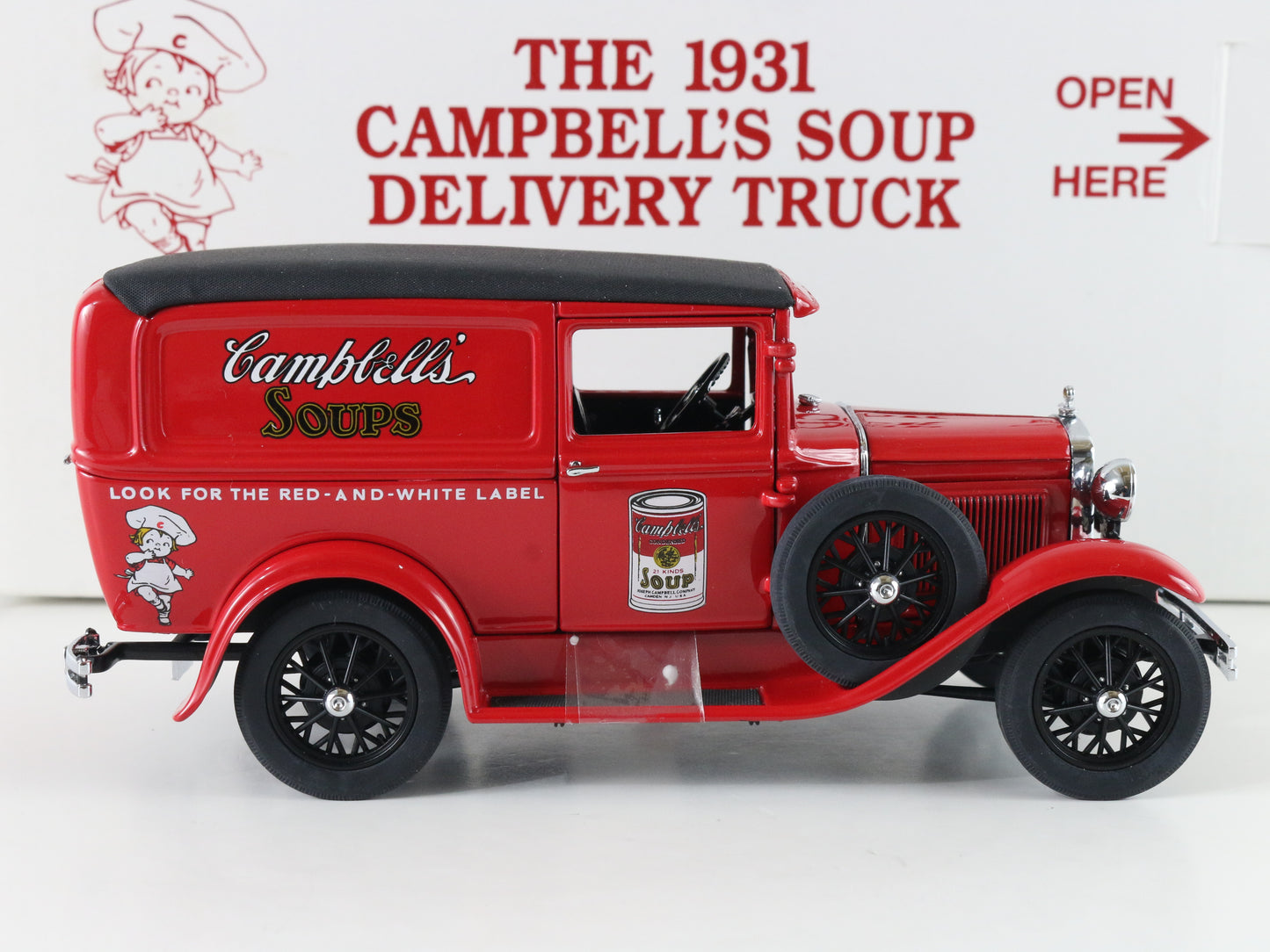 1931 Campbells Soup Delivery Truck Red & Black Danbury Mint 1:24 Model Car