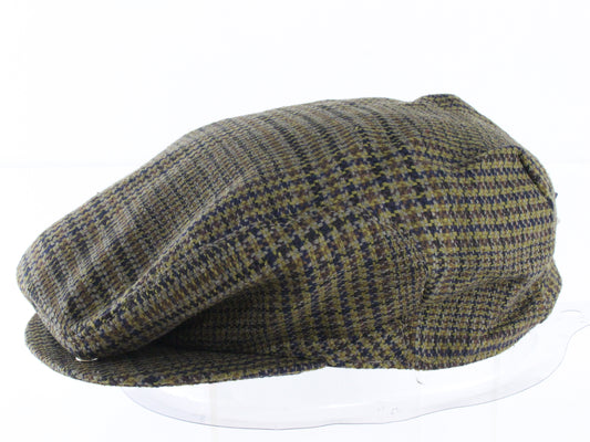 Borsalino Mens Vintage Brown Plaid Newsboy Golf Sport Cap MULTIPLE SIZES