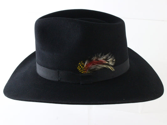 Top Hatters Mens Black Genuine Fur Felt Australian Cowboy Hat MULTIPLE SIZES