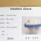 Mr John Classic Ladies Boutique White and Blue Wool Felt Hat 7 1/8 57cm