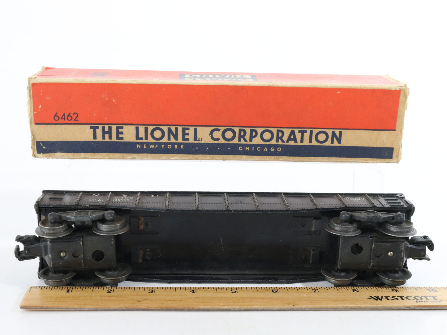 Lionel O Postwar 6462 New York Central Nyc Black Gondola Car + Box