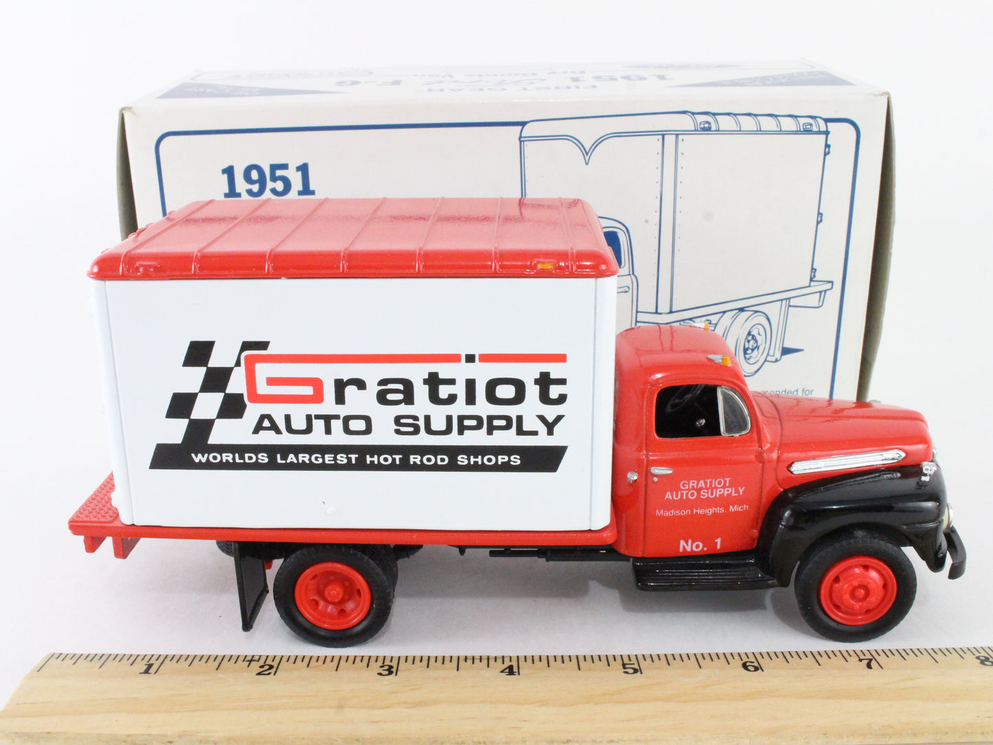 1951 Ford F-6 Dry Goods Van Gratiot Auto Supply First Gear 1:34 Model 10-1012