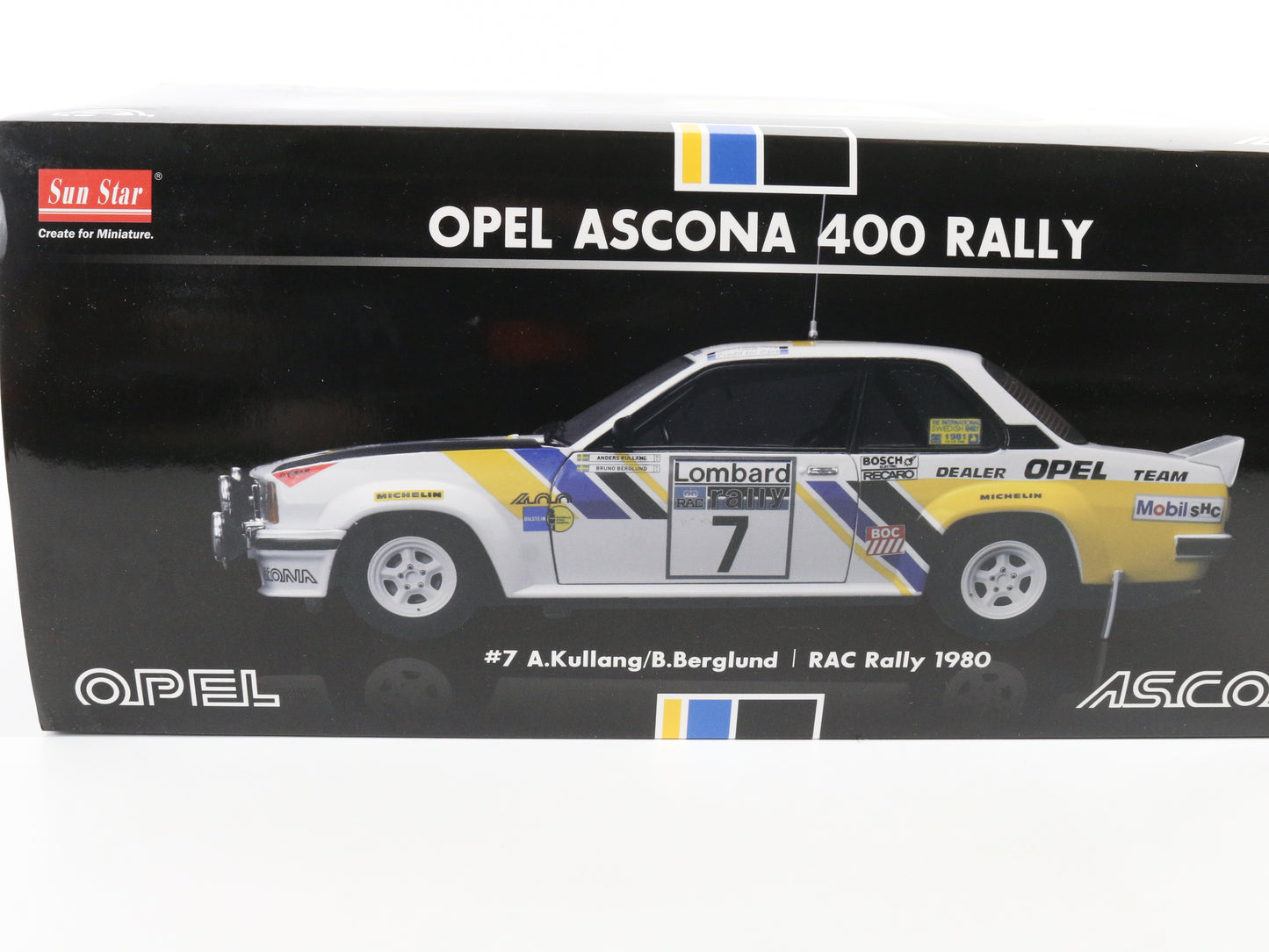 1980 RAC Opel Ascona 400 Rally #7 Kullang Sun Star 1:18 Model Car