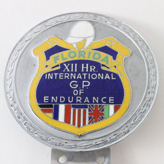 Florida XII Hr International GP Of Endurance 4" Emblem Topper 1960s ERA Sebring