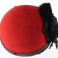 Joe Bill Miller Ladies Boutique Red Wool Felt Hat W/ Black Flower 7 3/8 59cm