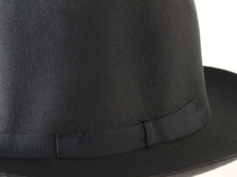 Borsalino Alessandria Mens Charcoal Gray Water Repellent Fur Felt Fedora 7 56cm