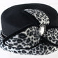 Bellini Originals Ladies Black And Animal Print Felt Hat W/ Rhinestones