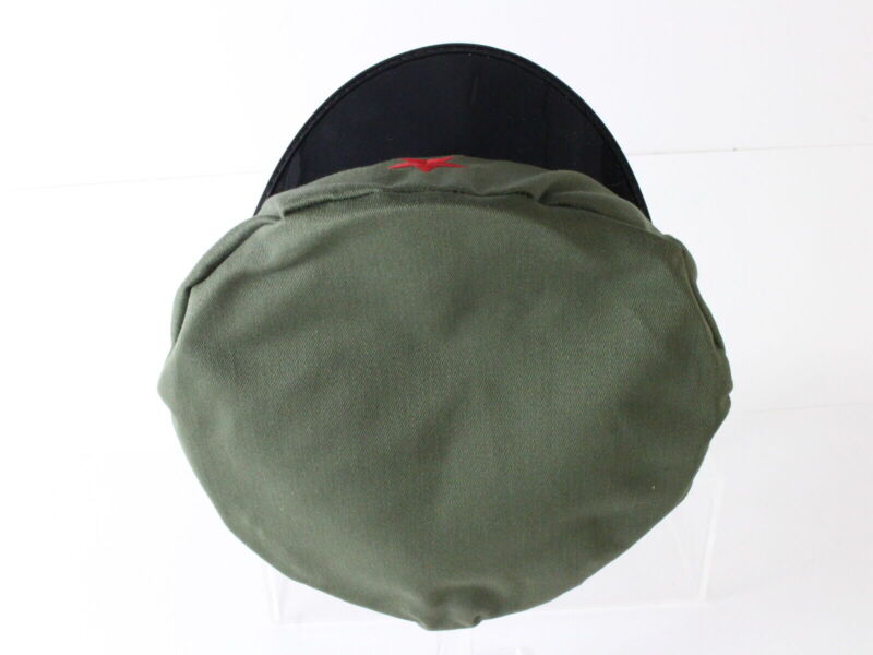 Mens Olive Green Serviceman Hat RED STAR (Prop Costume Military Hat?) One Size