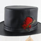 Winfield Cover Black Leather Mens Vintage Top Hat Small S