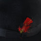 Royal Biltmore Mens Classic Black Felt Fedora W/ Feather 6 5/8 53cm