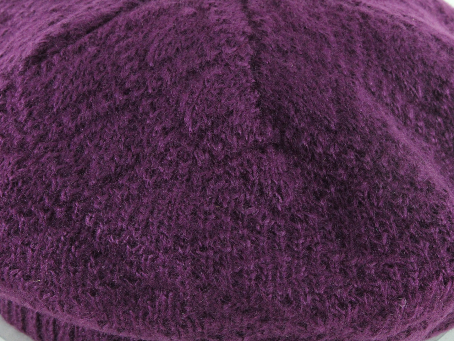 Edgeston Purple Knit Ladies Boutique Vintage Cap Stretch Band