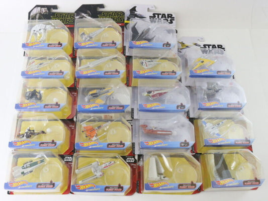 Lot Of 19 Star Wars Vehicles & Ships Hotwheels Starships XWING ATAT TIE RACER