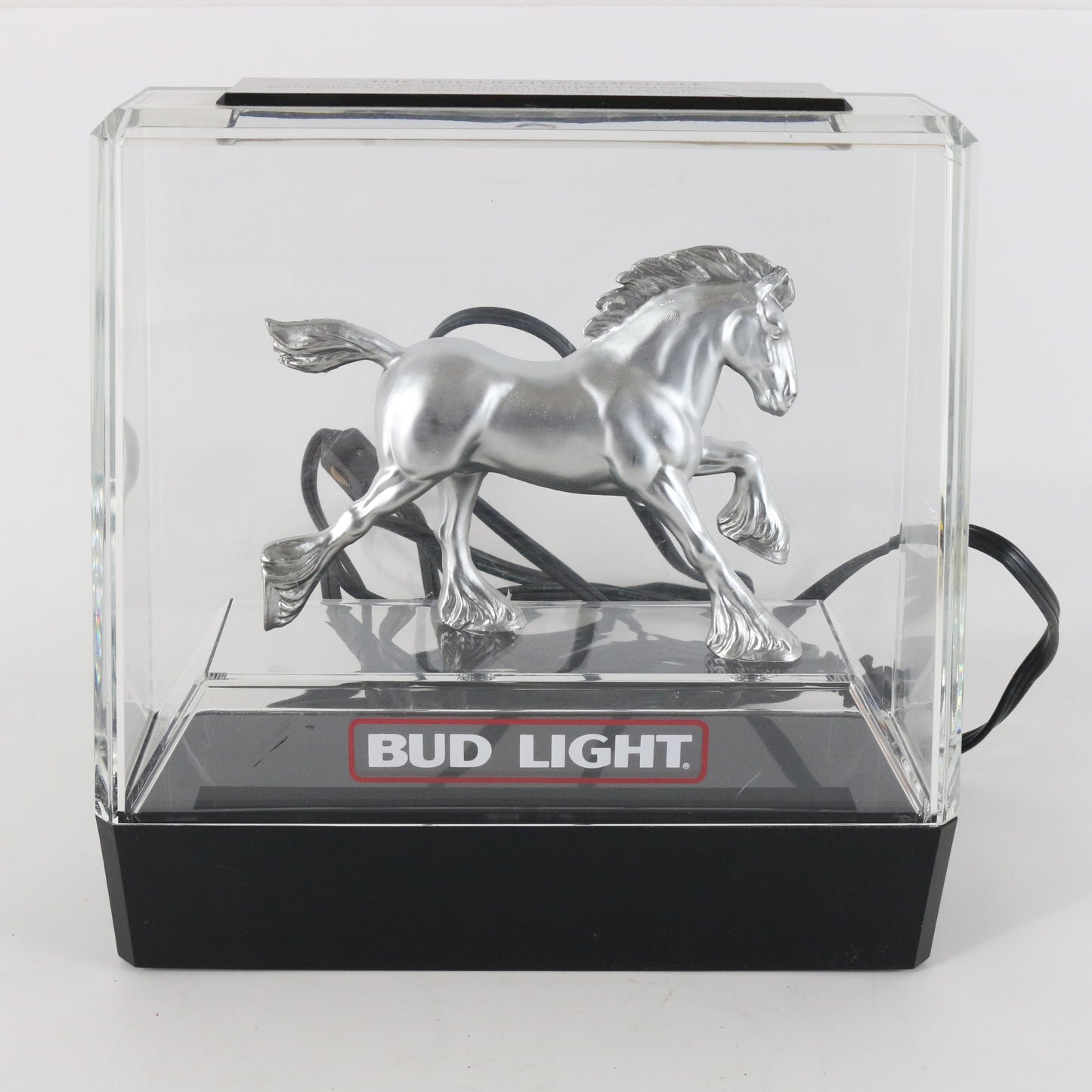 Bud Light Clydesdale Electric Light Up Sign Statue Underwriters Vintage 1980s