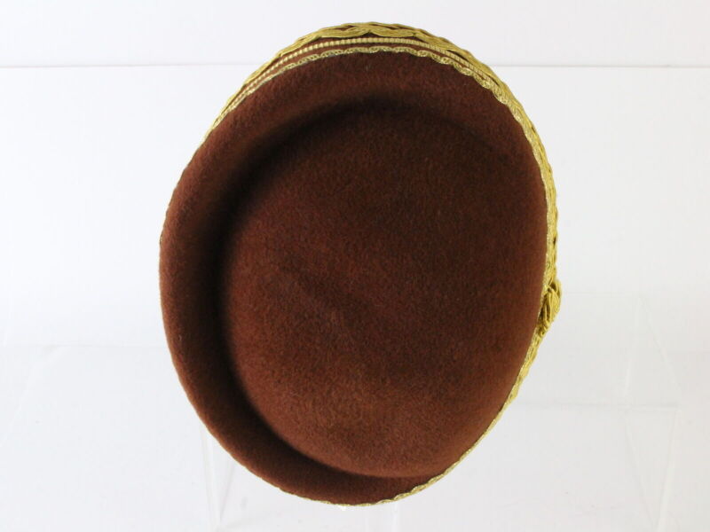 Sonni Of California Ladies Boutique Brandy Brown And Gold Felt Cap 6 7/8 55cm