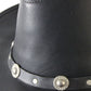 Winfield Cover Co Mens Black LEATHER Cowboy Hat W/ Band And Gray Inner Brim M