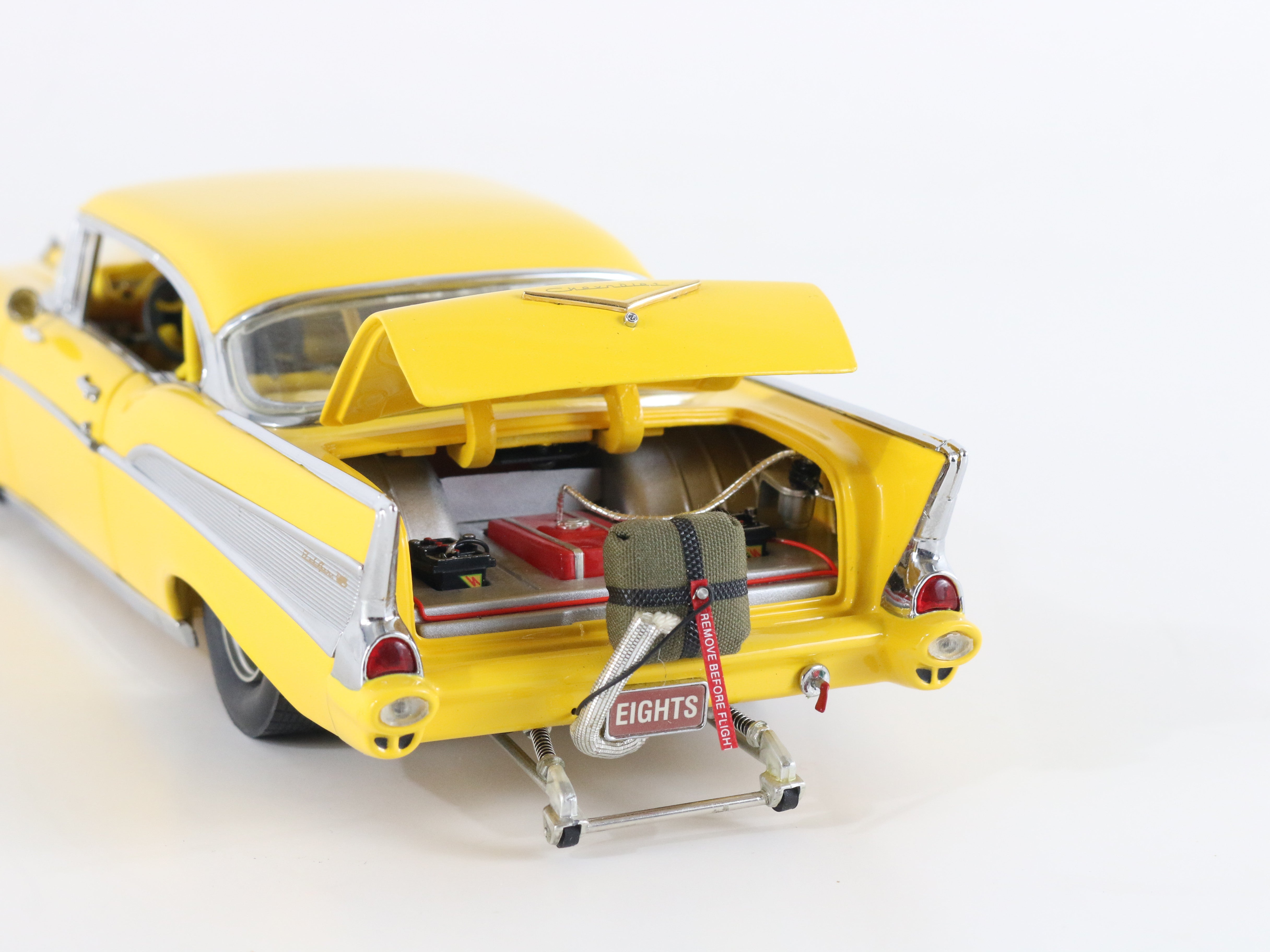1957 Chevy Pro Street Hardtop Yellow Danbury Mint 1:24 Model Car