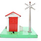 Lionel O Postwar 45n Green Red & White Railroad Crossing Automatic Gateman