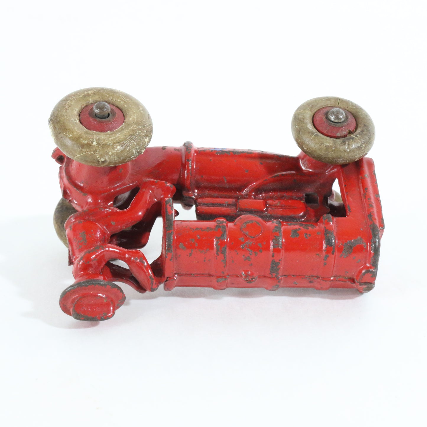 Vintage Cast Iron Red Fordson Tractor w/ Driver Arcade 3.5��� Balloon Wheels