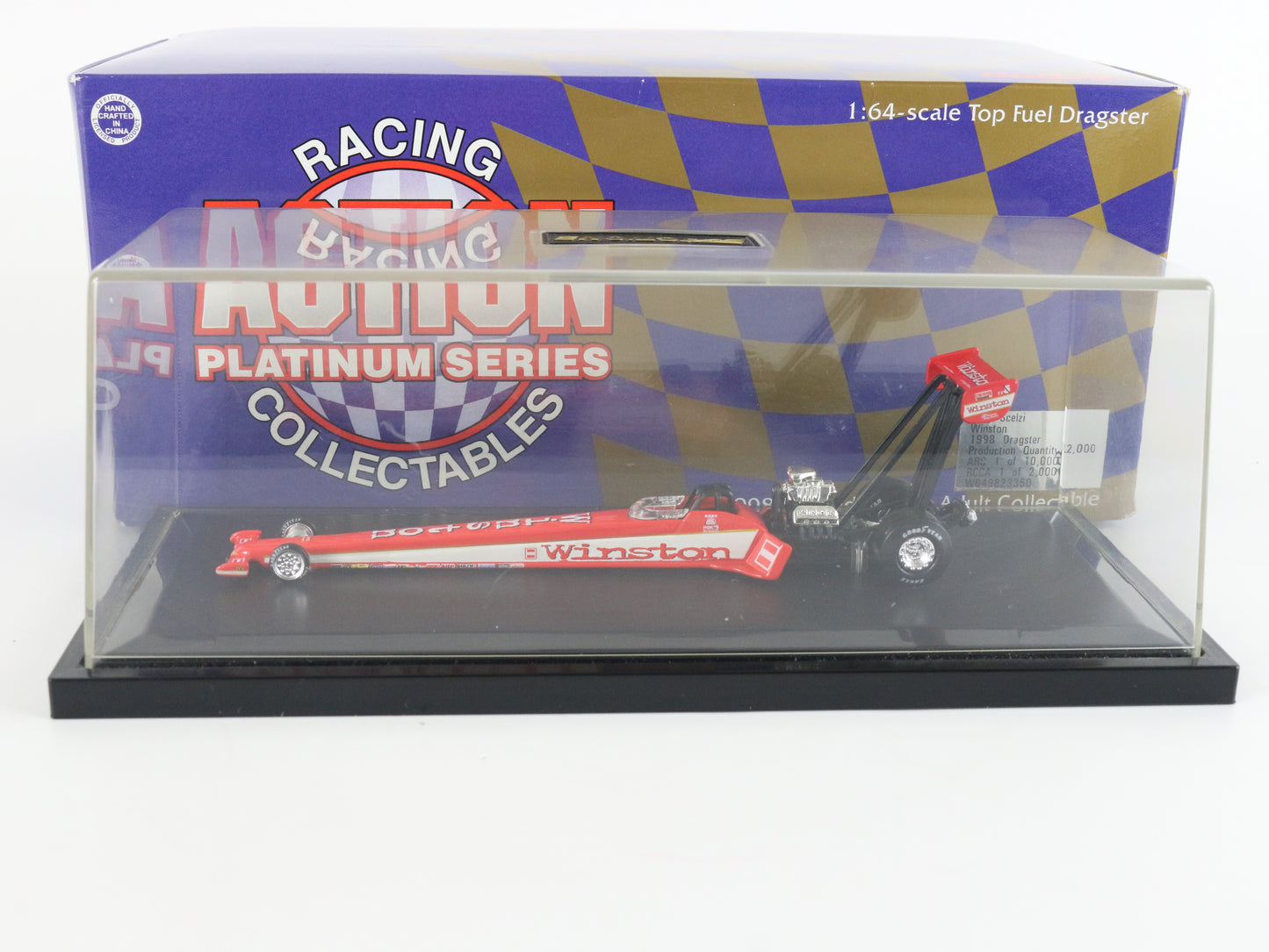 1998 Dragster Winston Gary Scelzi NHRA Action Platinum 1:64 Model Car W649823350