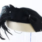 Mr John Classic Ladies Black and White Wool Felt Hat W/ Feathers 6 7/8 55cm
