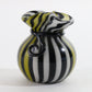 JAG Just Another Gallery Glass Money Bag Black White Yellow Swirl #4 1.25"