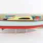 Vintage Blue Red Brown Luxury Cabin Cruiser Wooden Boat Japan IMP IMPY 12"