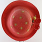 Tim Crawford Ladies Red Boutique Hat W/ Gold Flowers and Rhinestones 6 7/8 55cm