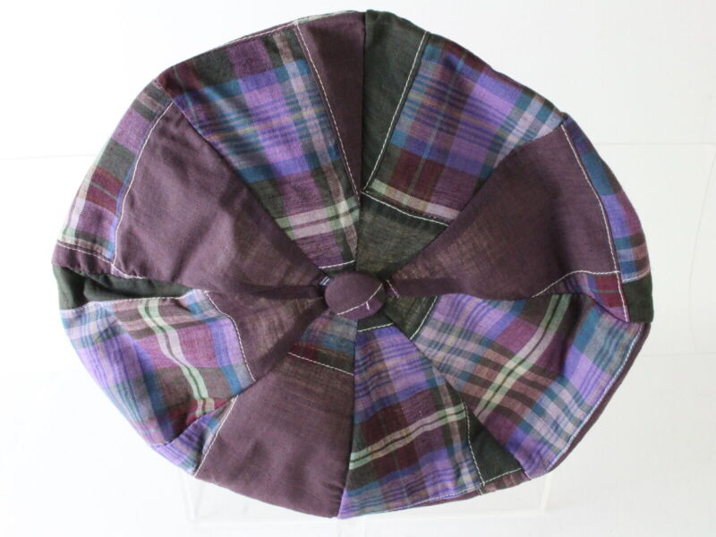 Artel Mens Purple Plaid Eight Panel Cap W/ Artel Sticker L