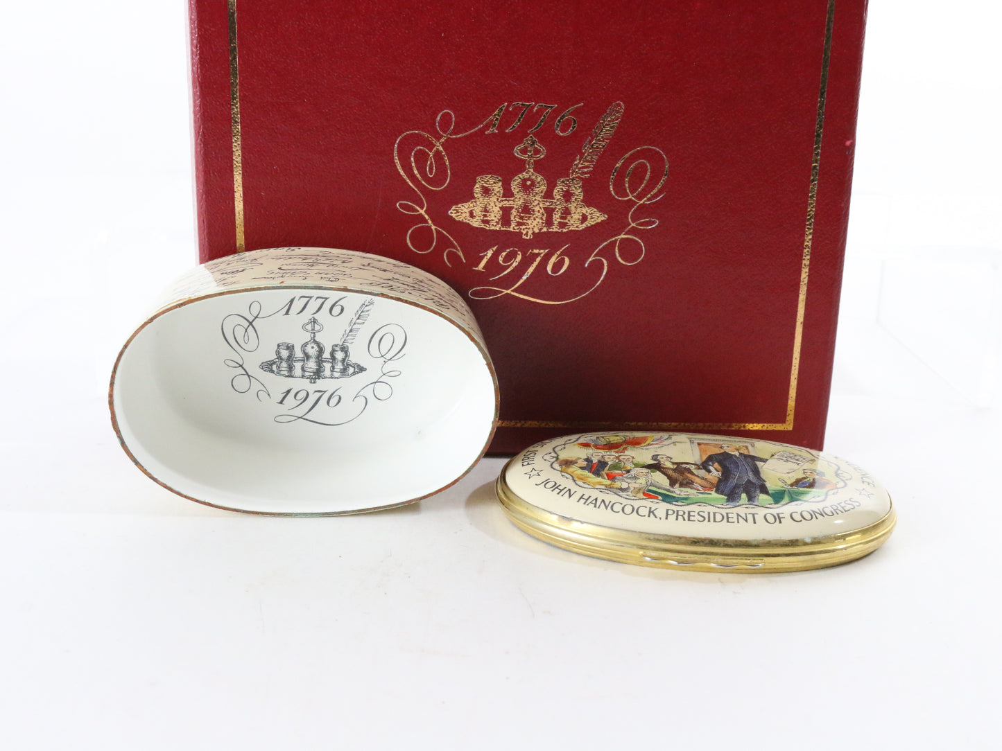 Bilston & Battersea Halcyon Days Declaration Of Independence Enamel Box 11/500