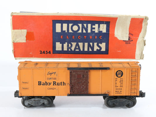 Lionel O Postwar 2454 Baby Ruth Pennsylvania PRR Orange Single Door Boxcar