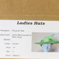 Jack Mcconnell New York Ladies Green Straw Hat W/ Rhinestones 7 1/8 57cm