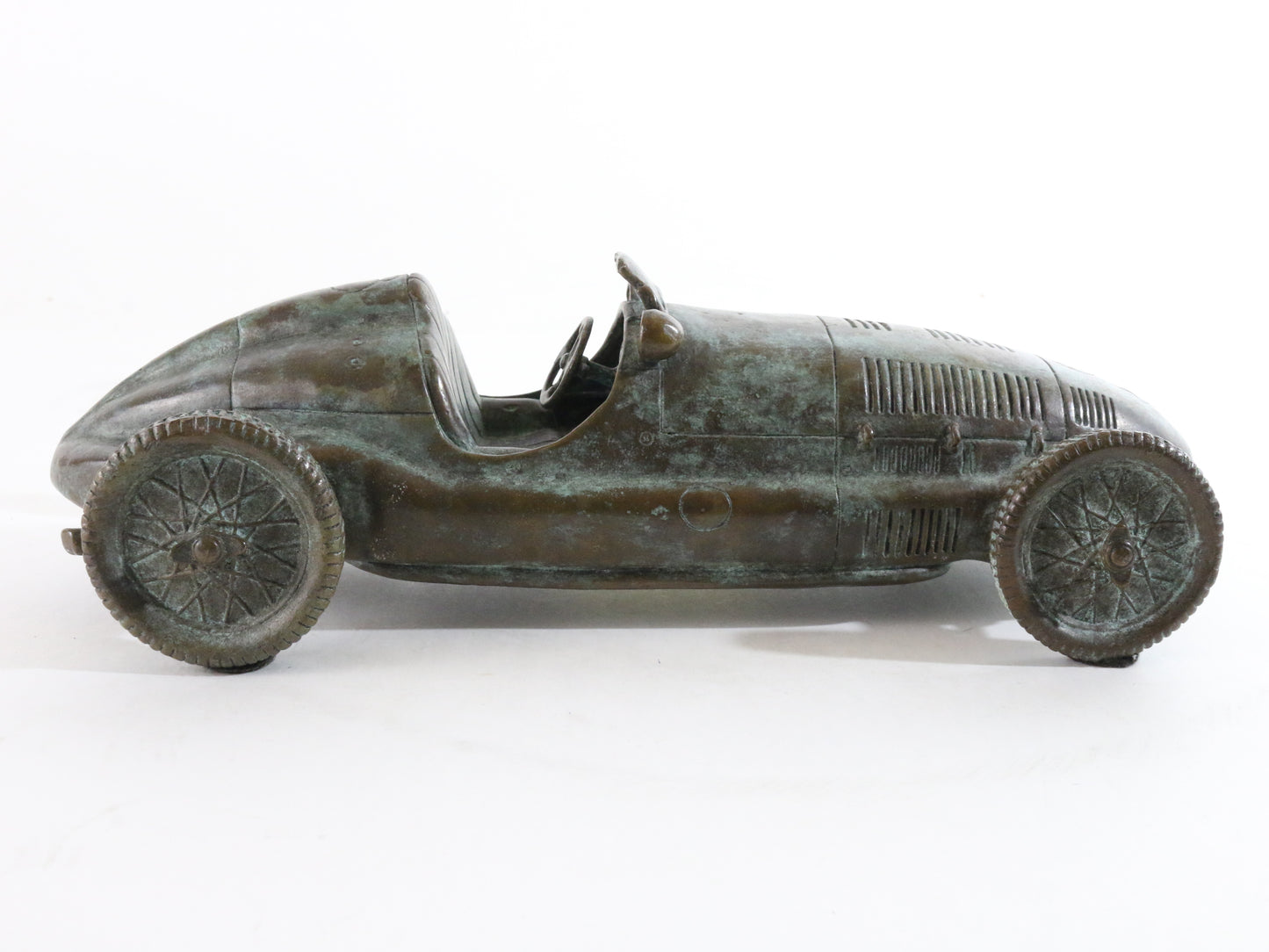 Maitland Smith Bronze Race Car W196 Model Mercedes Streamliner 10" 3lbs 13oz