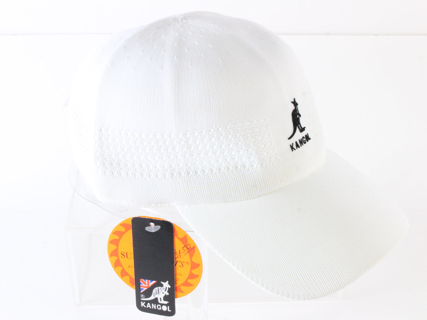 Kangol Ladies Sun Stopper White Baseball Cap W/ Black Logo Xxl