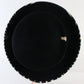 Frank Olive Ladies Black Felt Pinched Crown Hat W/ Zebra Print Trim 7 56cm
