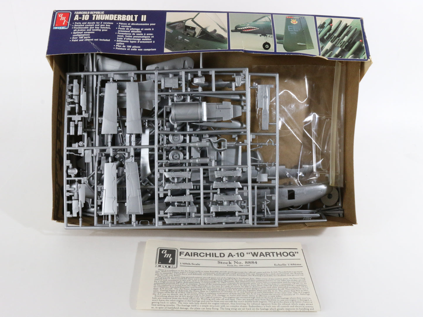 Fairchild Republic A-10 Thunderbolt II Bomber Jet Plane Amt ERTL 1:48 Kit 8884