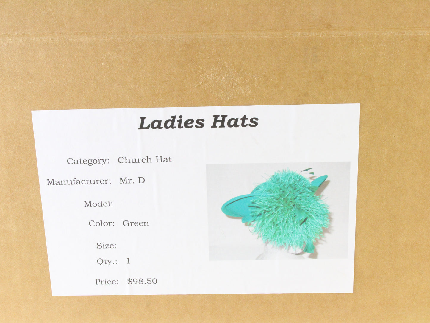 Mr D Ladies Fancy Boutique Green Wool Felt Hat W/ Feathers 7 56cm