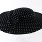 Sonni Of California Ladies Black And White Polka Dot Hat W/ Bow 6 5/8 53cm