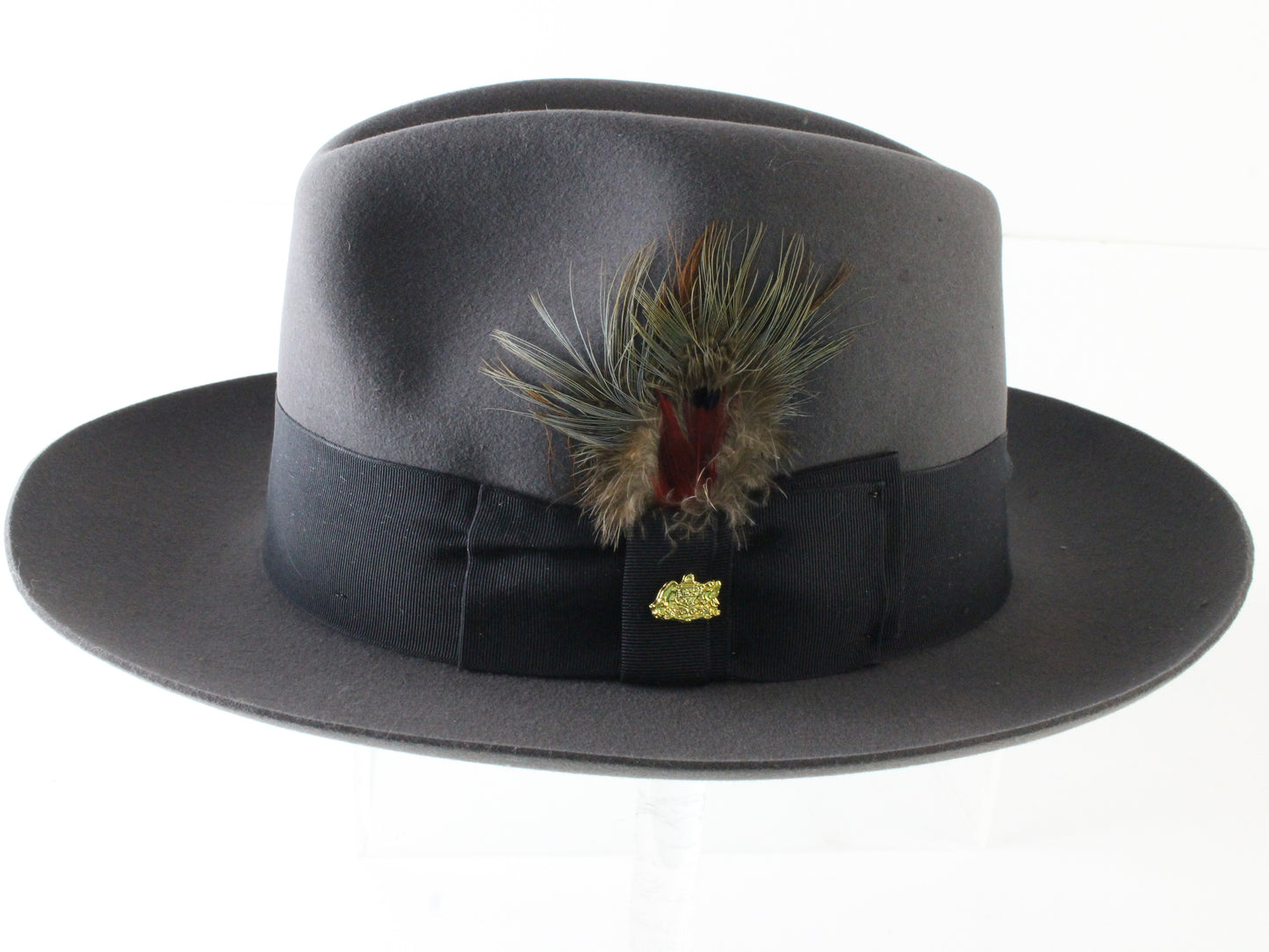 Stetson the Sovereign Mens Caribou Gray Felt Fedora W/ Beaver Pin 6 3/4 54cm