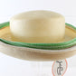 Jack Mcconnell Ladies Natural White Straw Like Hat W/ Pink and Green 7 1/8 57cm